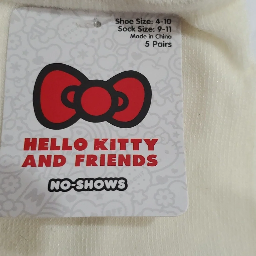 Hello Kitty assorted hello‎ kitty & friends printed no show socks, 5pairs new